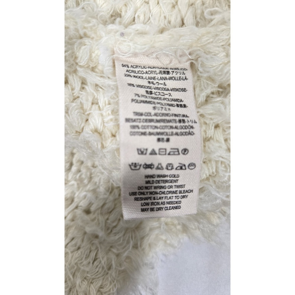 Free People Long Fuzzy Cardigan Size LG Wool Blend Festival Jacket - Picture 5 of 14